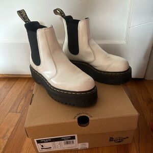 Dr. Martens White Platform Boots